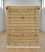 Hand-Knotted Modern Gabbeh Wool Rug