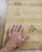 Hand-Knotted Modern Gabbeh Wool Rug