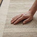 Hand-Knotted Earth-Tone Striped Textured Area Rug