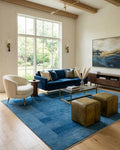 Hand-Knotted Gabbeh Rug - Ocean Blue Tones