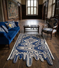 The Liquid Persian Blue Glitch Hand-Tufted Rug