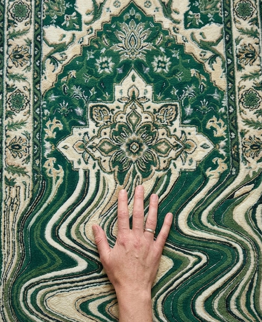 Modern Hand-tufted Melting Persian Motif Rug