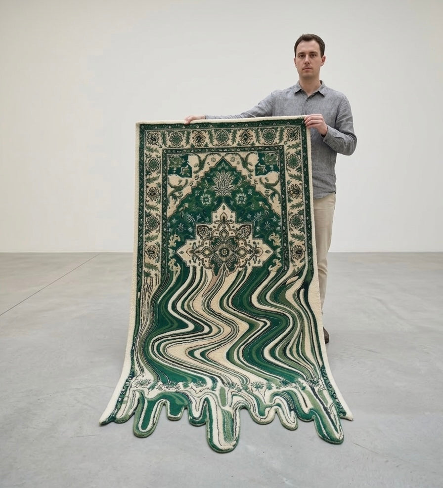 Modern Hand-tufted Melting Persian Motif Rug