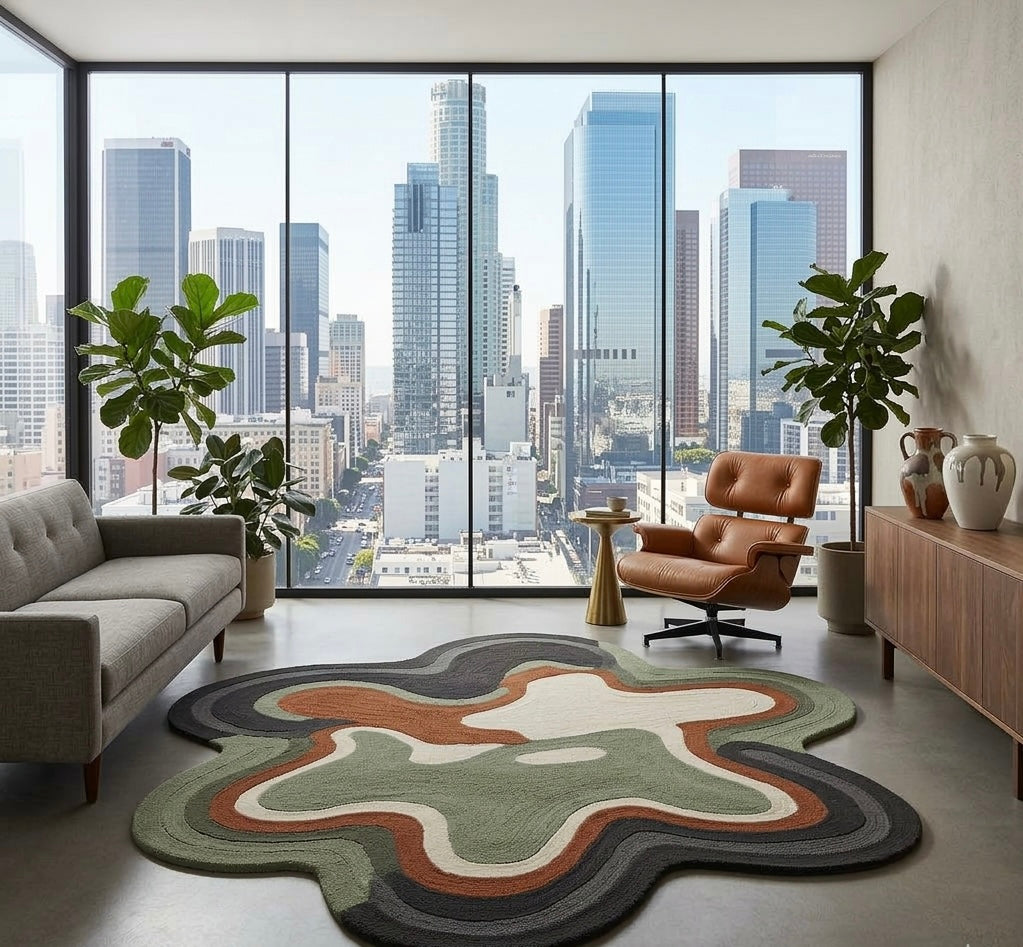 Oscillation in Slate Irregular Rugs
