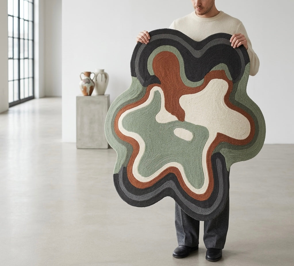 Oscillation in Slate Irregular Rugs