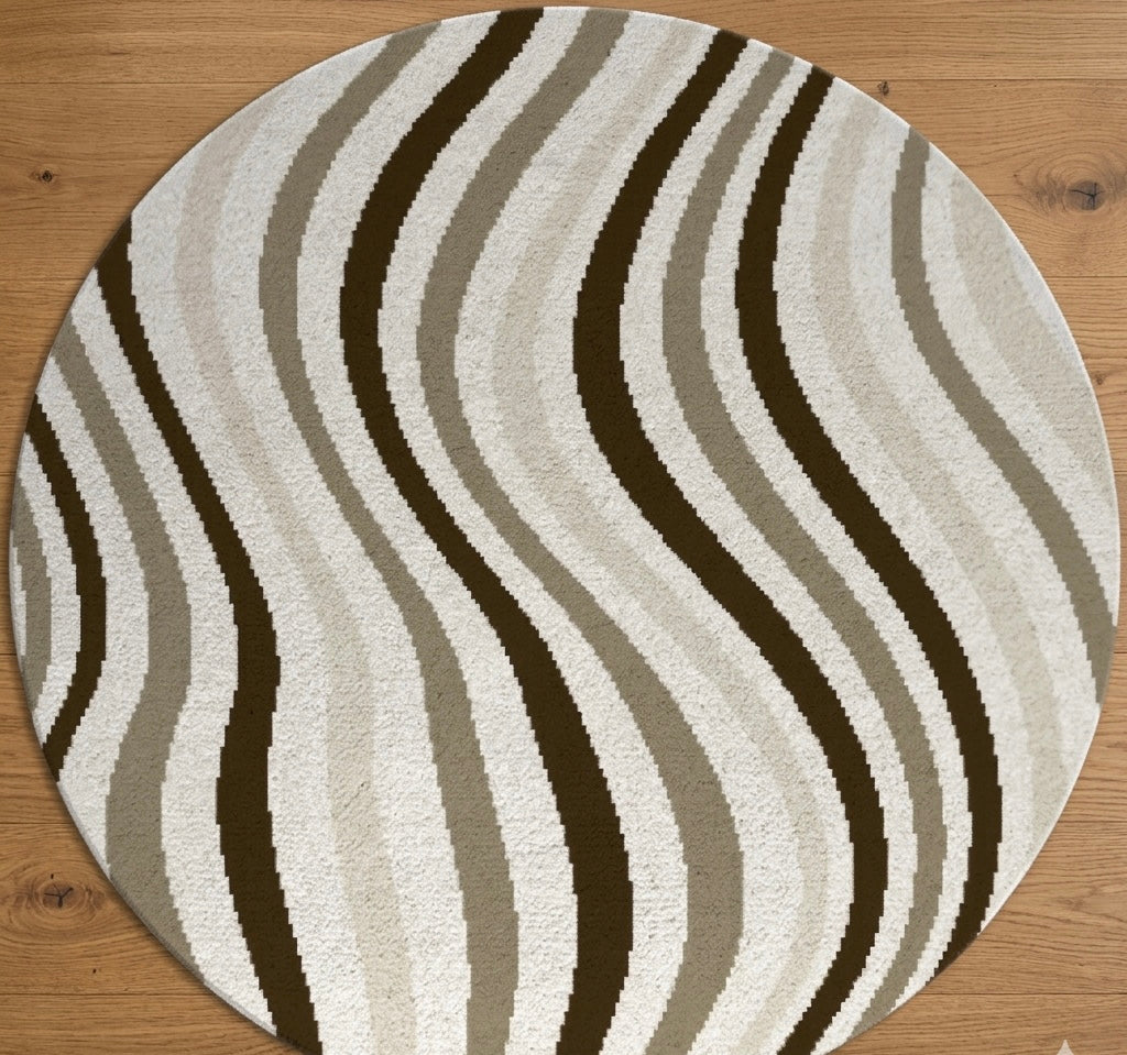 Earth Tone Ripple Round Rugs