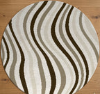 Earth Tone Ripple Round Rugs