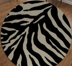 Zebra Stripes Round Area Rug.