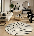 Round Zebra Print Rug