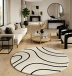 Round Zebra Print Rug