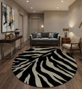Zebra Stripes Round Area Rug.