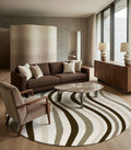 Earth Tone Ripple Round Rugs