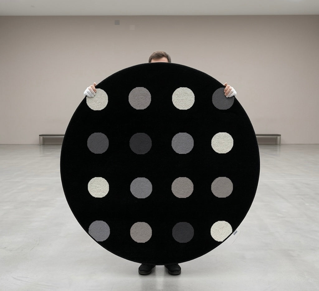 Modern Polka Dot Round Rug
