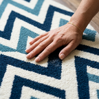 Blue Chevron Round Rug