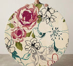 Pink and Ivory Floral Round Rug
