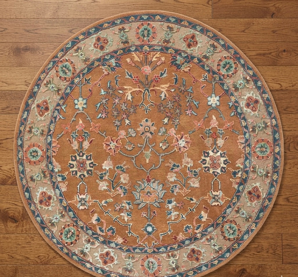 Wool Persian Medallion Round Carpet