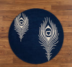 Peacock Feather Round Rug.