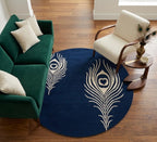 Peacock Feather Round Rug.