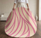Neon Pink Zebra Round Rug.