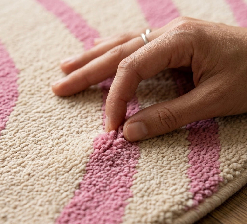 Neon Pink Zebra Round Rug.