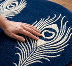 Peacock Feather Round Rug.
