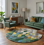 Mosaic Triangle Round Rugs
