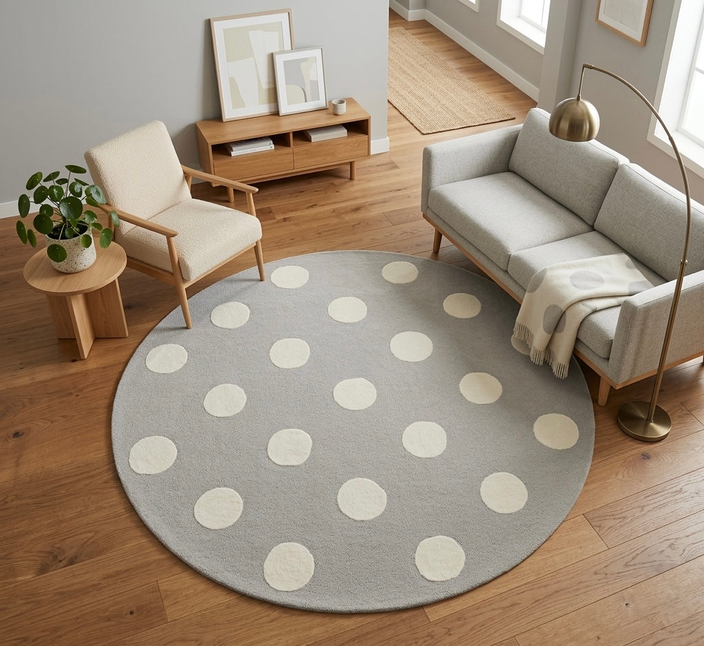 Kids Polka Dot Round Rugs