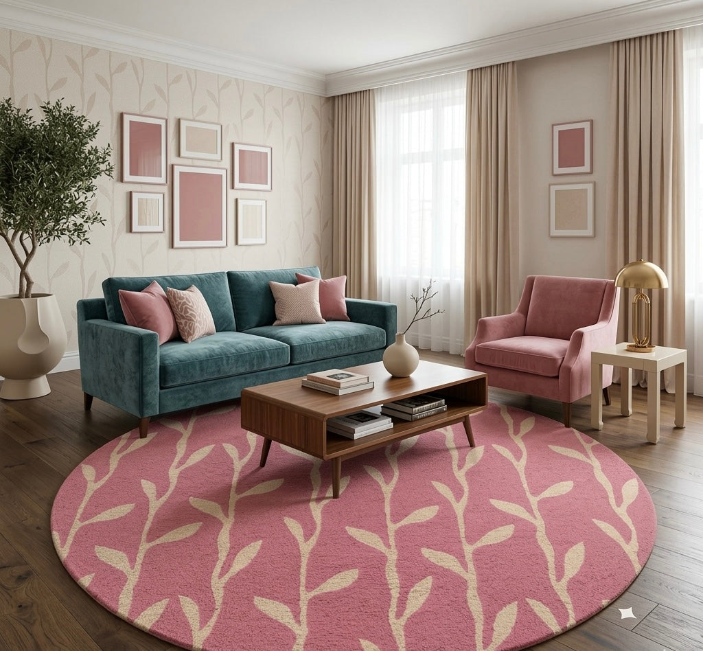 Willow Pink Round Rug
