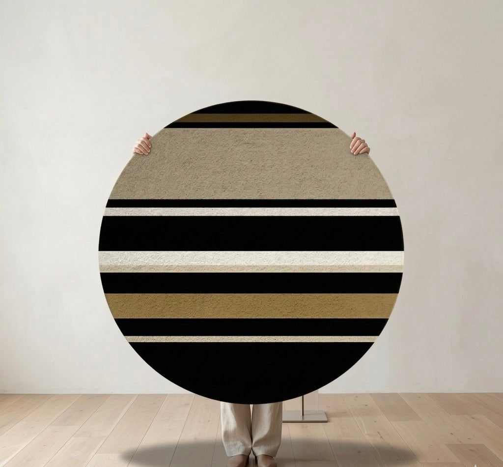 Linear Eclipse Round Rugs