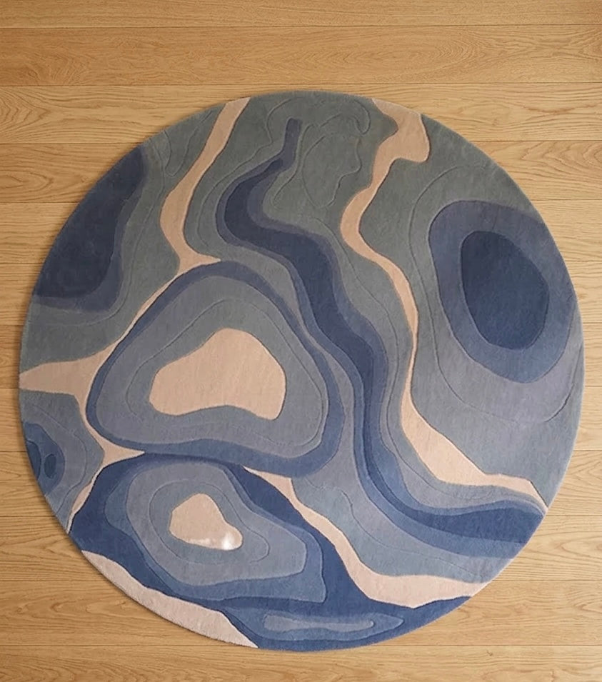 Sculptured Contour Round Rug