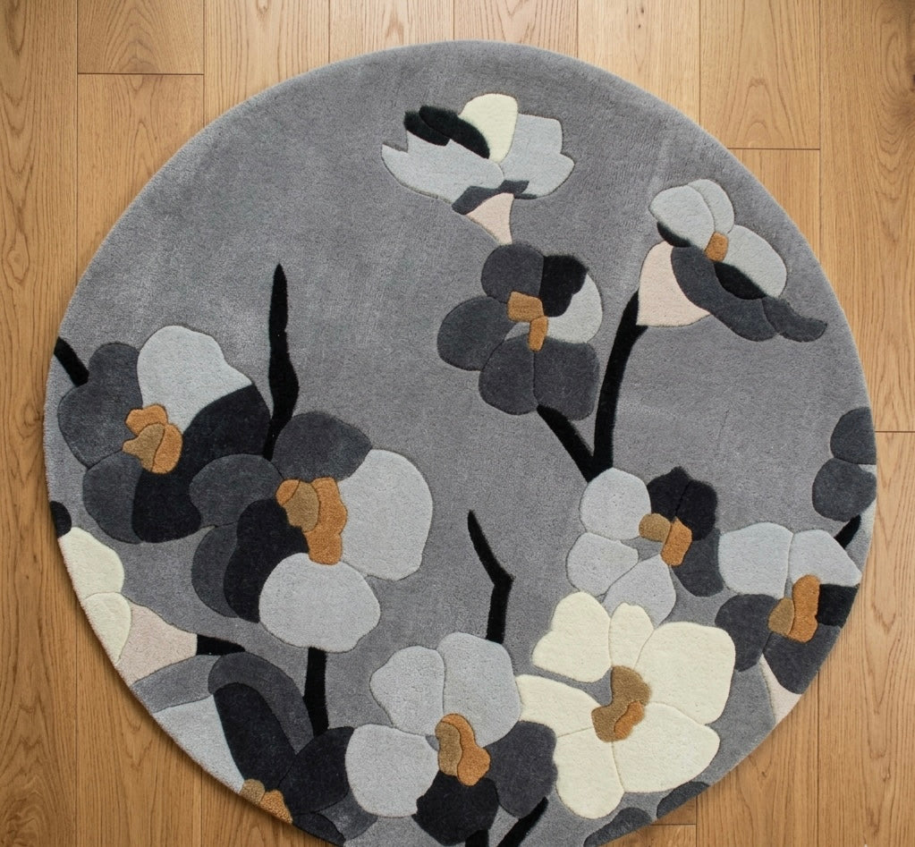 Sakura Floral Modern Round Rug