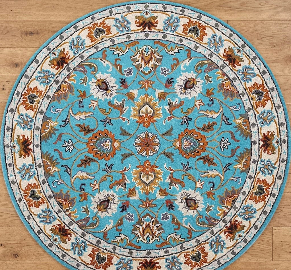 Traditional Floral Round Area Rug
