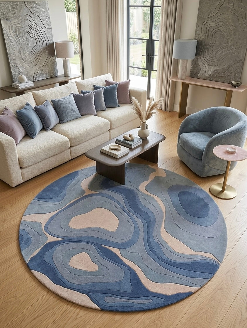 Sculptured Contour Round Rug