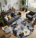 Sakura Floral Modern Round Rug