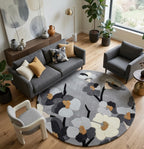 Sakura Floral Modern Round Rug