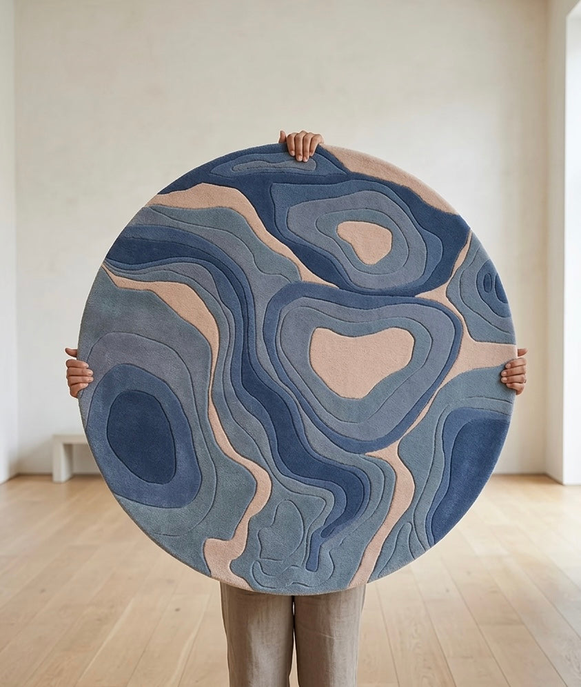 Sculptured Contour Round Rug