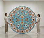 Traditional Floral Round Area Rug