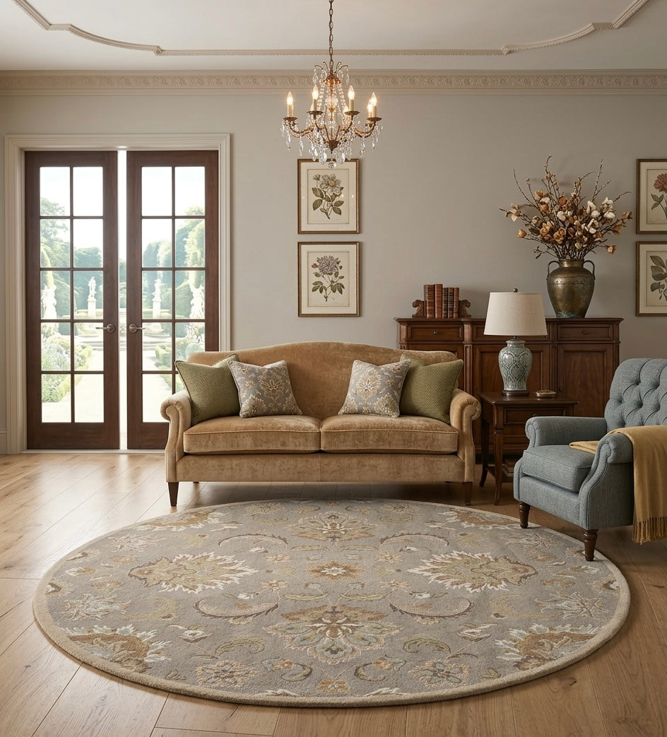 Barn Empire Scroll Round Rugs