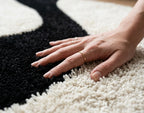 Black and grey stripped Round Rugs