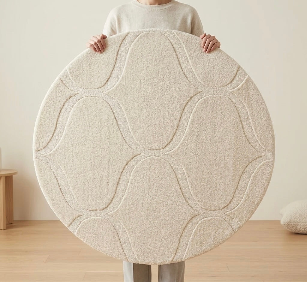 Arched Ogee Sculpted Round Rug