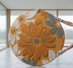 Rust flower Round Rugs