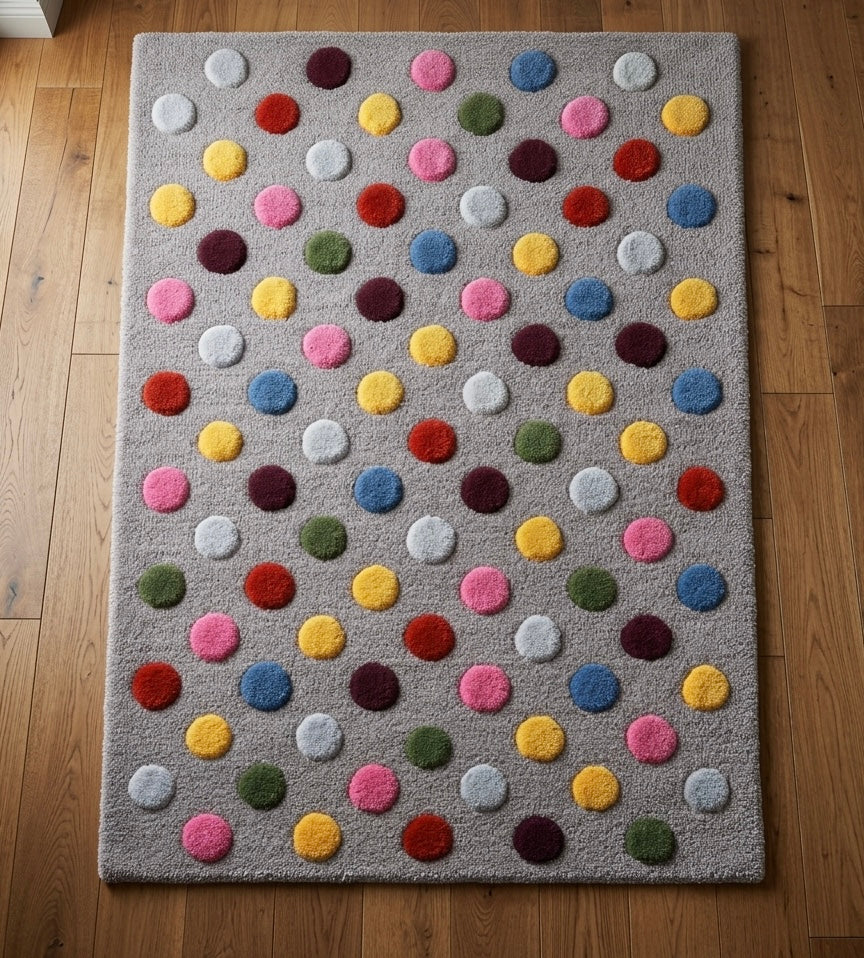 Hand-Tufted 3D Popcorn Dot Rug