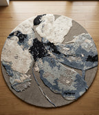 Abstract Floral Round Rug