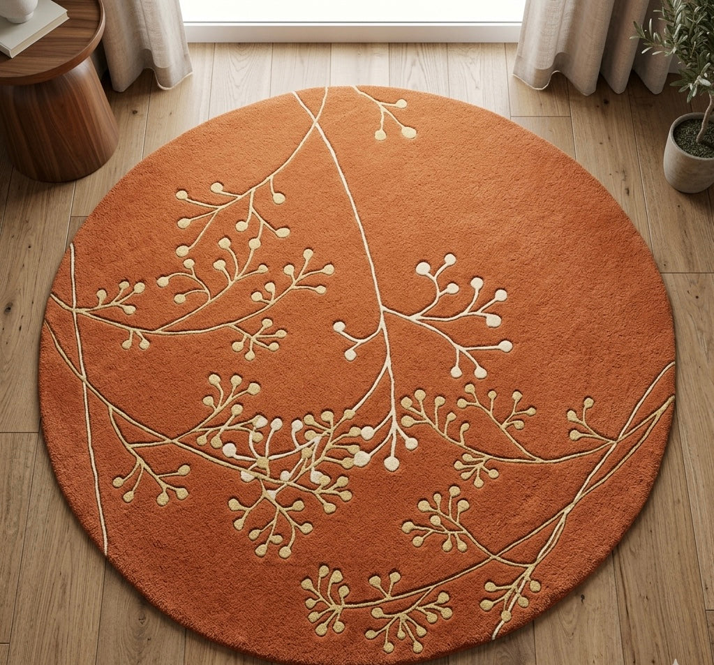 Amber Meadow Silhouette Round Rug