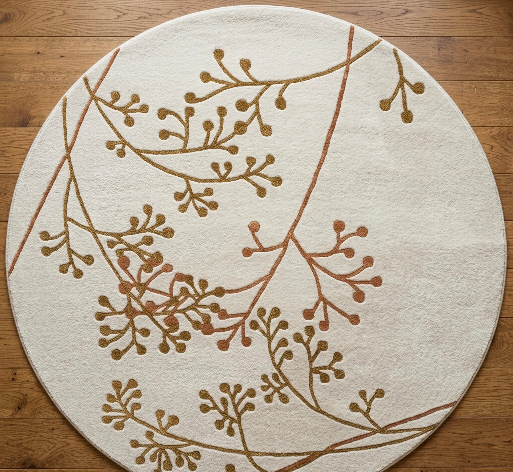 Aasvi Round Hand-Tufted Wool Rug