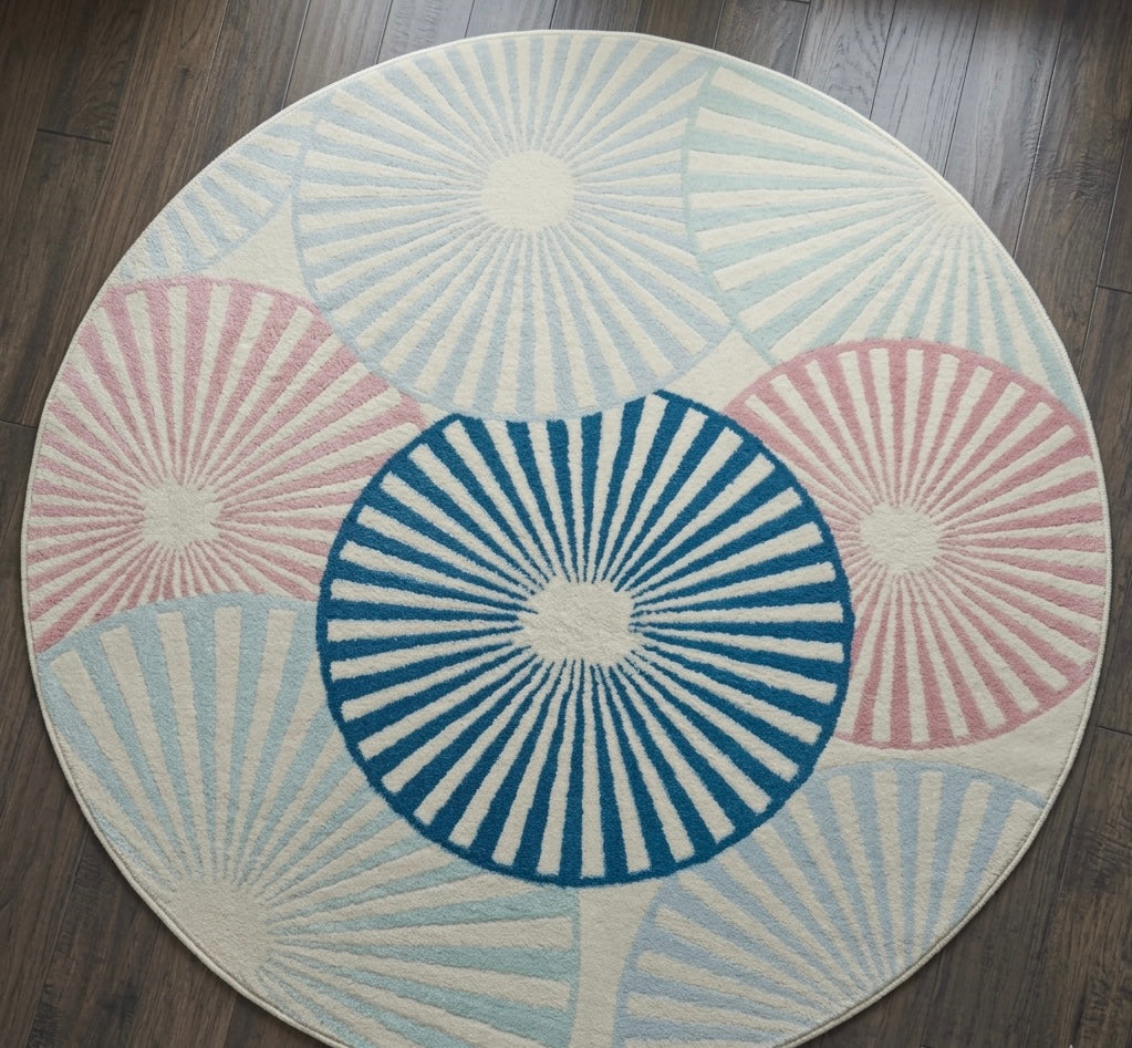 Modern Sunburst Round Rug