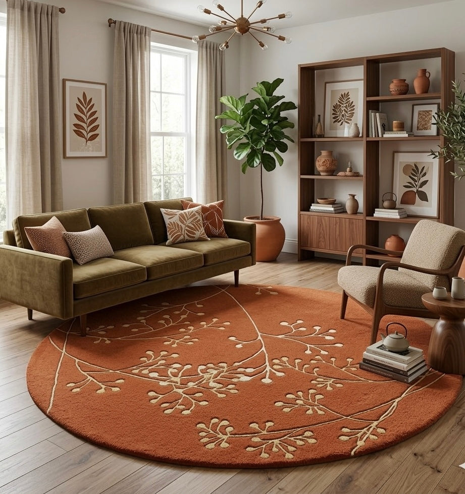 Amber Meadow Silhouette Round Rug
