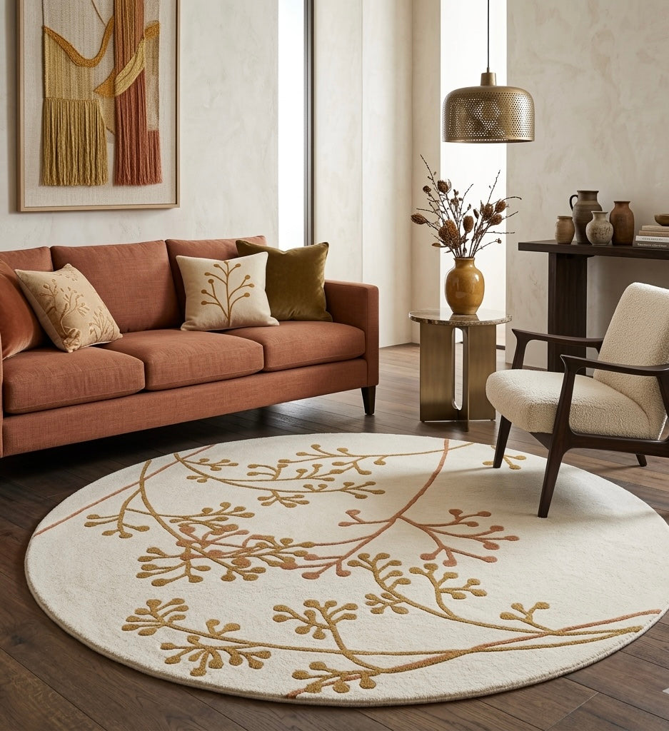 Aasvi Round Hand-Tufted Wool Rug