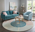 Modern Sunburst Round Rug