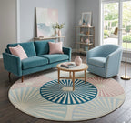 Modern Sunburst Round Rug